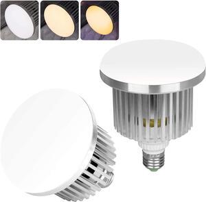 Emart Professional Photography Remote Control LED Light Bulb, Adjustable Color Temperature 3000k to 5500k Lighting Photo Studio Lamp with 3 Light Modes and 10 Brightness Levels - 2 pcs