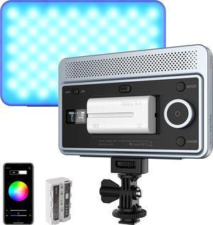 VILTROX 15C RGB LED Light Panel, App Control Portable Key Light with NP-F550 Battery Type-C Charging CRI95+ 360° Full Color 2800-6800K LED Camera Video Light Kit for Portrait Photography Streaming