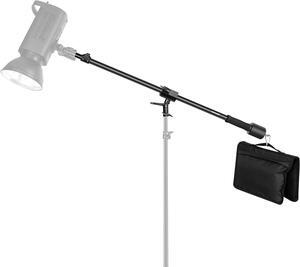 NEEWER Tripod Boom Arm, 35" to 61" (89 to 155cm) with 1.5kg Counterweight and Sandbag, 1/4" Screw Compatible with Softbox, Studio Light, Flash, Umbrella, Ring Light, Max Load 5kg