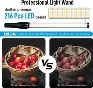 Moman MW-18 LED Light Stick Photography Light for Video Photo 3000K - 6500K Lighting Wand USB Charge for Broadcasting, Interview, Vlogging