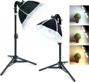 LINCO Lincostore Photography Photo Table Top Studio Softbox Lighting Kit 3 Color LED Bulb - 30 Seconds Adjustable Softbox Change to Storage Form AM273