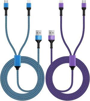 Multi Charging Cable 2in1 4FT Long Multiple Charger Cord USB to Lightning  Type C Port Apple and Android Braided Charging Wire for iPhone 14 Pro Max 13 12 XR X 8 Plus iPad Airmini Galaxy Pixel