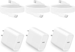 iPhone Charger Fast Charging Apple MFi Certified 3 Pack 20W PD Type C Wall Charger Block with 6FT USB C to Lightning Cable Cord for 1414 Plus14 Pro14 Pro Max131211XXRXS8 iPad AirPods Pro
