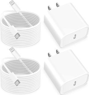 MFi CertifiediPhone 14 13 Fast Charger, Linocell 2Pack 20W USB-C Power Delivery Type-C Wall Charger Plug+6FT Type-C to Lightning Cable Quick Charge for iPhone 14/14 Pro/13/12/11/XS/XR/X/iPad/AirPods