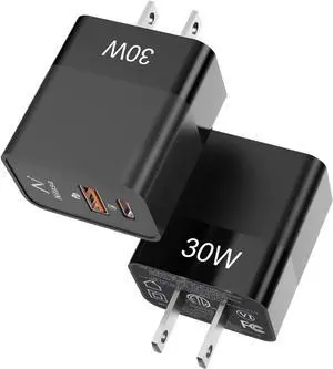2 Pack USB C Wall Charger,NITASA 30W 2 Port PD Fast Charger Adapter for iPhone 15/15 Pro/14 Pro Max/13/12/iPad SE, Super Fast Charger Block(25W PPS) Type C for Samsung S23/S22,Pixel 6 7/8 Pro