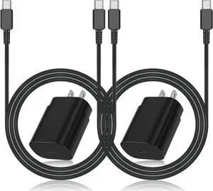 Super Fast Charger Type C, 2Pack 25W USB C Wall Charging Block Adapter and 6ft Android Phone Charger Cable for Samsung Galaxy S23 Ultra/S23/S23+/S22/S22 Ultra/S22+/S22 Plus/S21/Note 20 Ultra/Note10+