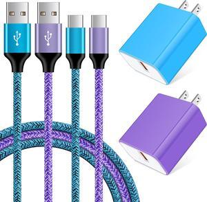 Quick Charge 3.0 Fast Charger Type C Wall Charger Block Plug +6FT Android Phone Charger C Cable for Samsung Galaxy S23 S22 Ultra S21 FE S20 S10E S10 S9 S8 Note 20 10 A54 A14 A53 A12 A13 A03S A23 A32