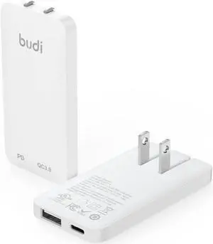 20W Extra Slim Portable Wall Charger 2-Port Wall Charger Convenient Travel Accessories Compatible with MacBook and IPad iPhone  Galaxy USB C Laptop Switch Etc. (20W USB-A&Type-C)