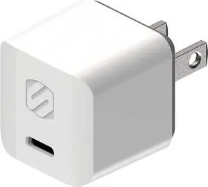 HPDC20WT-SP Fast Charger PowerVolt 20W Mini Cube USB-C Wall Adapter for Phone 4X Faster Power Charge Portable Outlet Plug White
