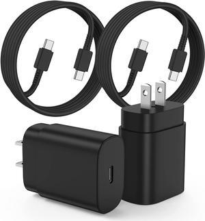 2Pack 25W USB C Charger for Samsung Galaxy S24 Ultra, Super Quite Fast Charging Type C Block with 10FT C to C Cord for Samsung Galaxy Tab S9 S8 S23 Ultra S22 Ultra S23 S22+ S22 S21 Note 10 Plus 20