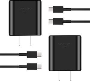 45W USB C Charger2Pack Samsung Super Fast Charging Wall Charger for Samsung Galaxy S22 UltraS22S22 PlusS23 UltraS23S23 PlusS21Note 1010 PlusGalaxy Tab S8S8S8 Ultra with 5ft Type C Cord