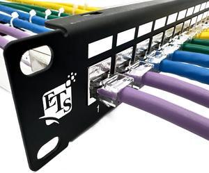 ETS 24-Port CAT6A FTP Shielded 1U Patch Panel 19-Inch Loaded w/Tool-Less Keystone Jacks Rackmount or Wallmount, Welcome to consult
