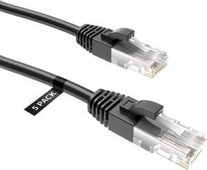 CableCreation 1 Foot (5-Pack) Short CAT 5e Ethernet Patch Cable, RJ45 Computer Network Cord, Cat5/Cat5e/Cat6 LAN Cable UTP 24AWG+100% Copper Wire for PC, Mac, Laptop, PS3, PS4, Xbox, 0.3m, Gray
