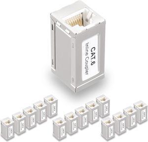 RJ45 Coupler Shielded Inline Adapter 15 Pack, Ethernet Cable Extender, Ethernet Coupler Female to Female Connector for Cat7/ Cat6/ Cat5e Cable