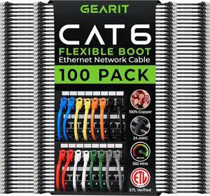 GearIT Cat6 Cable 0.5 ft 6 in (100-Pack) - Cat6 Ethernet Cable, Cat 6 Ethernet Cable, Cat6 Patch Cable, Cat 6 Patch Cable, Cat 6 Cable, Network Cable, Internet Cable - Black 0.5 Feet