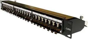 Vertical Cable Cat6 24 Port Shielded Krone Type 19" Horizontal Rackmount 1U Patch Panel, Welcome to consult