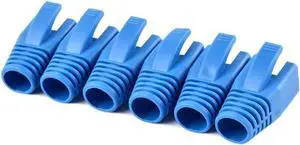 50 Pcs Cat6A Cat7 Cat8 Strain Relief Boot, RJ45 Plug Connector Cover Modular Network Plug Connector Cap Cable Connector Boots, Blue