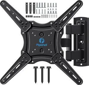 Full Motion Wall Mount for 26-60 inch Flat or Curved TVs up to 77 lbs, TV Bracket Wall Mount with Articulating Arms, Extension, Tilt, Swivel, Leveling, Max VESA 400x400mm, PIMF7