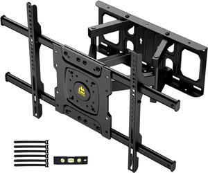 Full Motion TV Wall Mount for Most 32-75 inch Flat Screen/LED/4K TV, 15.2" Heavy Duty Dual Swivel Articulating Tilt 6 Arms, Max VESA 600x400mm, Holds up to 132lbs, Fits 8 12 16" Wood Studs