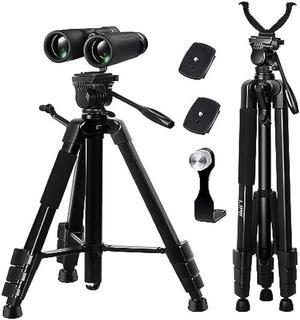 LCNCY Binocular and Shooting Tripod Hunting Rest V Yoke Stand, Spotting Scope Tripod, with Binoculars Adapter and Removable 360° Rotate Fluid Head, Perfect for Binoculars, Hunting, Shooting Tripod