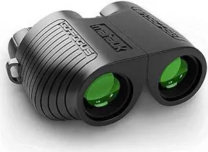 Go-Focus Compact Binoculars for Adults & Kids | Small Travel Binoculars For Bird Watching & Hunting | 10x25 BAK4 Prism | Lightweight & Waterproof | Carry Case & Neck Strap | Range 20m - 1000m | Mahauk