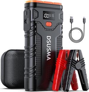 DSUSMA Car Jump Starter, 2500A Jump Starter Battery Pack (up to 10.0L Gas/8L Diesel Engines), 12V Car Battery Jump Starter with USB Quick Charge 3.0 and LED Flashlight, Jump Box for 12V Vehicles