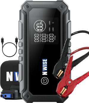 NWISE Car Jump Starter, 3000A Peak 25800mAh Portable Battery Starter (Up to 10L Gas or 8L Diesel Engine) with Smart Safety Jumper Clamps,12V Jump Boxes with 65W Fast Charging