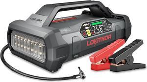 LOKITHOR JA302 Jump Starter with Air Compressor, 2500Amp 12V Portable Car Battery Booster pack for Upto 8.5L Gas or 6.5L Diesel, 150 PSI Tire Inflator with Digital Screen, 36 Months Ultra-Long Standby
