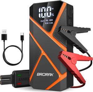 BRORAK Car Jump Starter Battery Pack, 1500A Jump Box for Car Battery Jump Starter, 12V Portable Jump Starter (Up to 7.0L Gas & 4.0L Diesel) Jump Pack with 3 Modes Flashlight and Jumper Cables