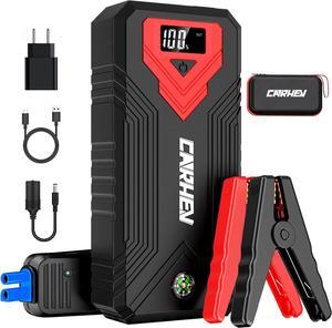 CARHEV Jump Starter, 3000A Peak 24000mAh Car Battery Jump Starter (up to 8.0L Gas and 8.0L Diesel Engine), 12V Jump Starter Battery Pack, Portable Jump Starter with LED Light and USB QC 3.0