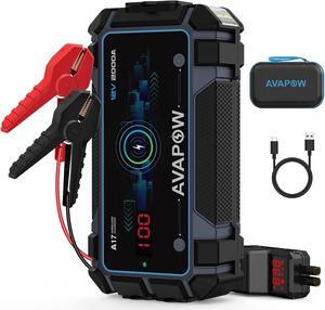 AVAPOW Car Jump Starter 2000A Peak Jump Boxes for Vehicles(12V 8L Gas/6.5L Diesel Engine) Equipped Fast Wireless Charging Jump Starter Battery Pack