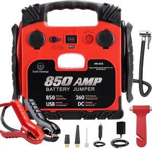 Jump Starter, BS ONE 850 Amp Peak Current Car Jump Stater, 12V Lead Acid Battey Jump Starter with 260PSI Air Compressor, Jump Starter Battery Pack with Led Light & USB Output