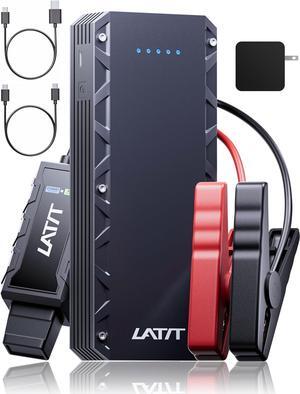 LATIT Car Battery Jump Starter 4500A Peak Portable Car Jump Starter for All Gas/10L Diesel Engine, 12V Jump Start Battery Pack, Jump Box with Smart Jumper Cables, 60W Fast Charging and LED Light