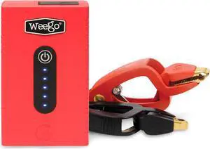 Weego 44s 12-Volt Portable Lithium Jump Starter with Patented Smarty Clamps, 440 Cranking Amps for 7-Liter Gasoline and 3.5-Liter Diesel Engines, Orange (N44S)