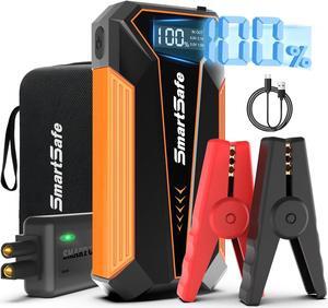 Smartsafe Car Battery Jump Starter 2000A Car Jumper Battery Pack For Up To 8.0l Gas And 6.0l Diesel Engines Jump Starter Portable 12v Jump Pack For Car Battery With Usb Ports, Lcd Display Storage Case