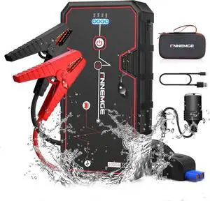 FNNEMGE Car Jump Starter, 2000A Peak 21800mAh 12V Car Battery Starter(Up to 8.0L Gas or 6.5L Diesel Engine), with USB Quick Charge 3.0,LED Light,12V DC Output.