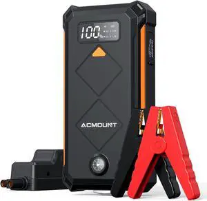 Acmount Battery Jump Starter 3000A, [Jump Start All in Seconds] 12V Portable, Compact Jump Starter Battery Pack Up to 10.0L Gas and 8.0L Diesel Engine For Car with LCD and LED Light
