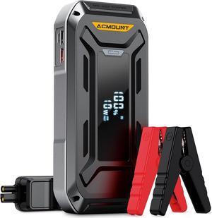 Acmount Car Jump Starter, 5000A Peak Jump Starter Battery Pack(All Gas & 10.0L Diesel Engine), 12V Portable Battery Charger Jump Starter with 3 LCD Display, USB Quick Charge and LED Light