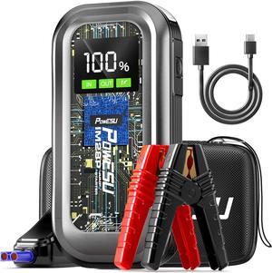 Portable Car Battery Jump Starter - 1500A Peak 12800mAh (Up to 7.5L Gas or 6.0L Diesel Engine) 12V Auto Battery Booster Portable Power Pack with Indicator Light Jumper Cables, QC 3.0 and LED Light