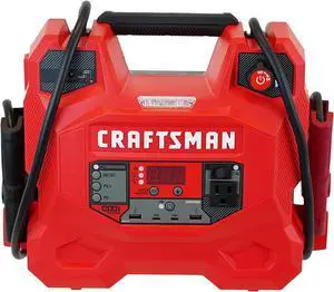 CRAFTSMAN CMXCESM256 1200 Peak Amp Jump Starter and Portable Power Station  12V DC Port, 110V AC Outlet, and 4-Port USB hub  USB Ports Optimized for Apple and Android Devices