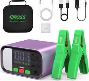 CAROSS T19Plus Car Battery Jump Starter 2000Amp Peak 20000mAh,12V Jump Starter Battery Pack, Portable Jump Box, PD 65W Fast Charge, Green Jumper Cables, Up to 8L Gas, 6L Diesel Engines - Violet Purple