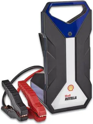 Shell SH924 2000A 12V Portable Lithium Jump Starter for 11-Liter Gasoline and 8-Liter Diesel Engines, 8 Safety Protections, 2.1A USB Port, Power Bank, Magnetic Base, Battery Booster + Jumper Cables