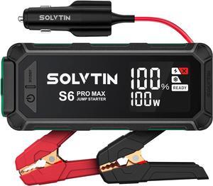 SOLVTIN S6 Pro Max Battery Jump Starter 3000A, Portable Jump Box for Up to 10L Gas and 8L Diesel Engine with LED Display, 12V Car Battery Booster Pack with 100W Two Way Fast Charging