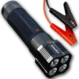 Car Battery 1000A Peak 12V Jump Starter with 2000 Lumens Flashlight,Digital Display Smart Clamps Jump Box, Booster 12V Battery Pack and Power Bank