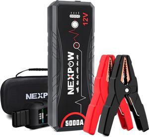 NEXPOW Car Jump Starter,Car Battery Jump Starter Pack 5000A Peak Q12 for All Gas and Up to10.0L Diesel Engine 12V Auto Battery Booster,Jumper Cables,Portable Lithium Jump Box with LED Light/USB QC3.0