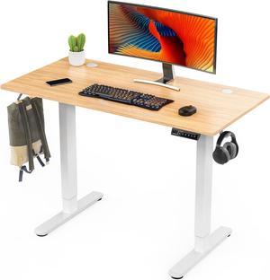 Sweetcrispy Electric Standing Desk, 40 x 24in Adjustable Height Electric Stand up Desk Standing Computer Desk Home Office Desk Ergonomic Workstation with 3 Memory Controller, Bamboo Texture