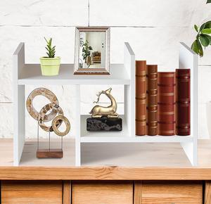 Gannyfer Wood Desktop Shelf Freestanding Small Bookshelf Desk Supplies Organizers 3 Tier Storage Display Rack Office Decor Stand Shelves with Metal Frame for Books Plants Toys Newegg