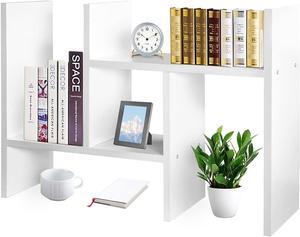Desktop Organizers and Storage for Office, Adjustable Desktop Organizer Shelf Double H Display, True Natural Stand Shelf, Desktop Shelf Organizer True Natural Stand Shelf (White)