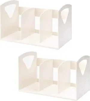 2 Pack Desk Book Shelves Small Desktop Bookshelf F Magazine Holder for Home School and Office