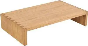 KIRIGEN Monitor Stand Wooden -Desk Stand Wood for Computer/Laptop/TV Printer - Monitor Arms & Stands Desk Riser for Office Organizers - Desktop Workspace Platforms Stands (39,Natural)
